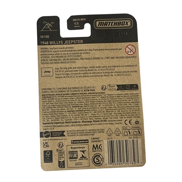Matchbox 1948 Willys Jeepster Blue Long Card Diecast - Picture 2 of 7